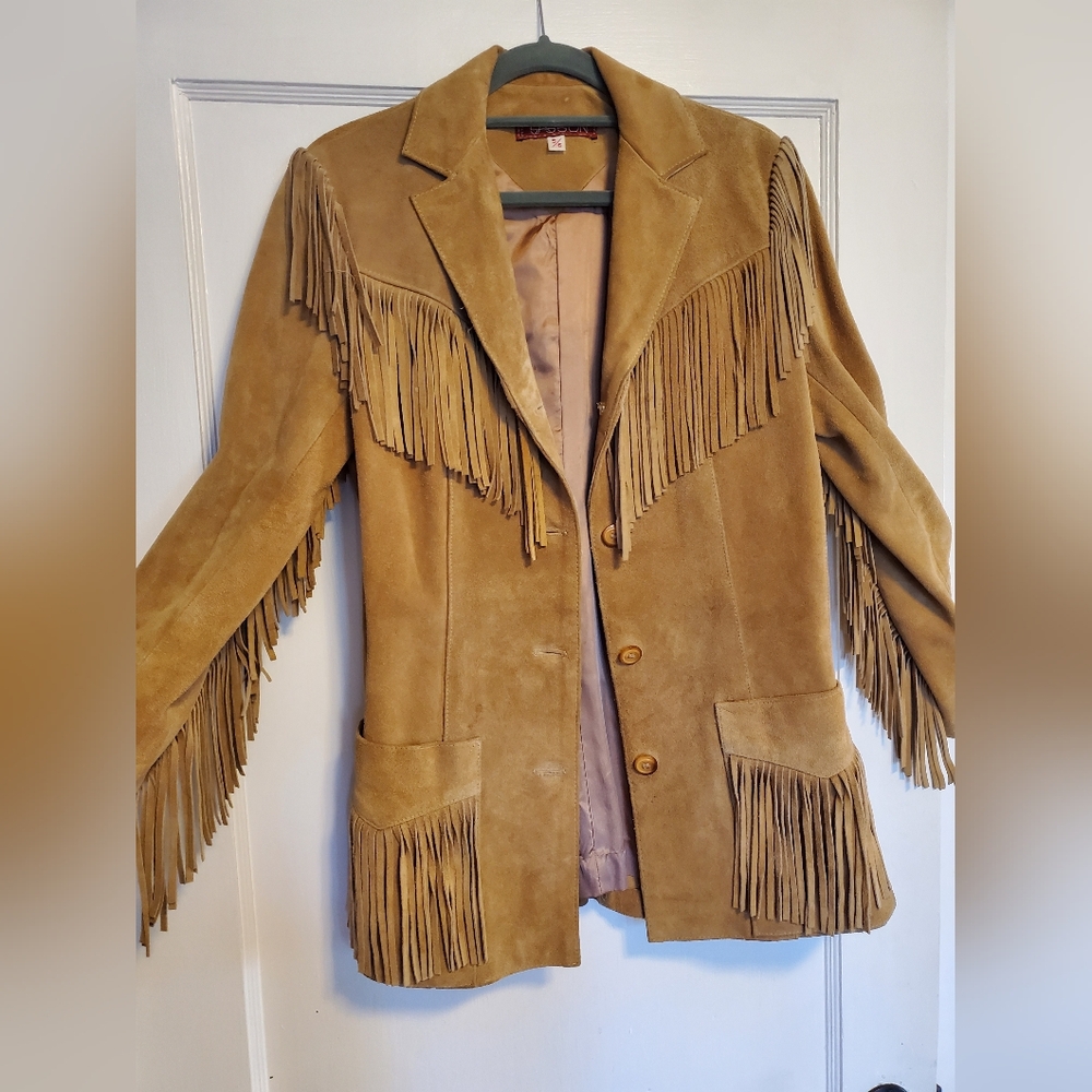 Vintage Suede Leather Fringe Jacket Sasson